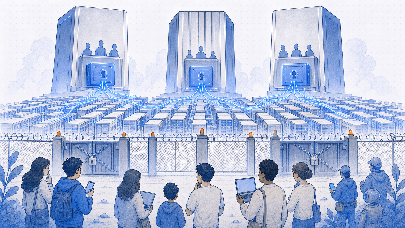 Walled data centers owned by a few companies
