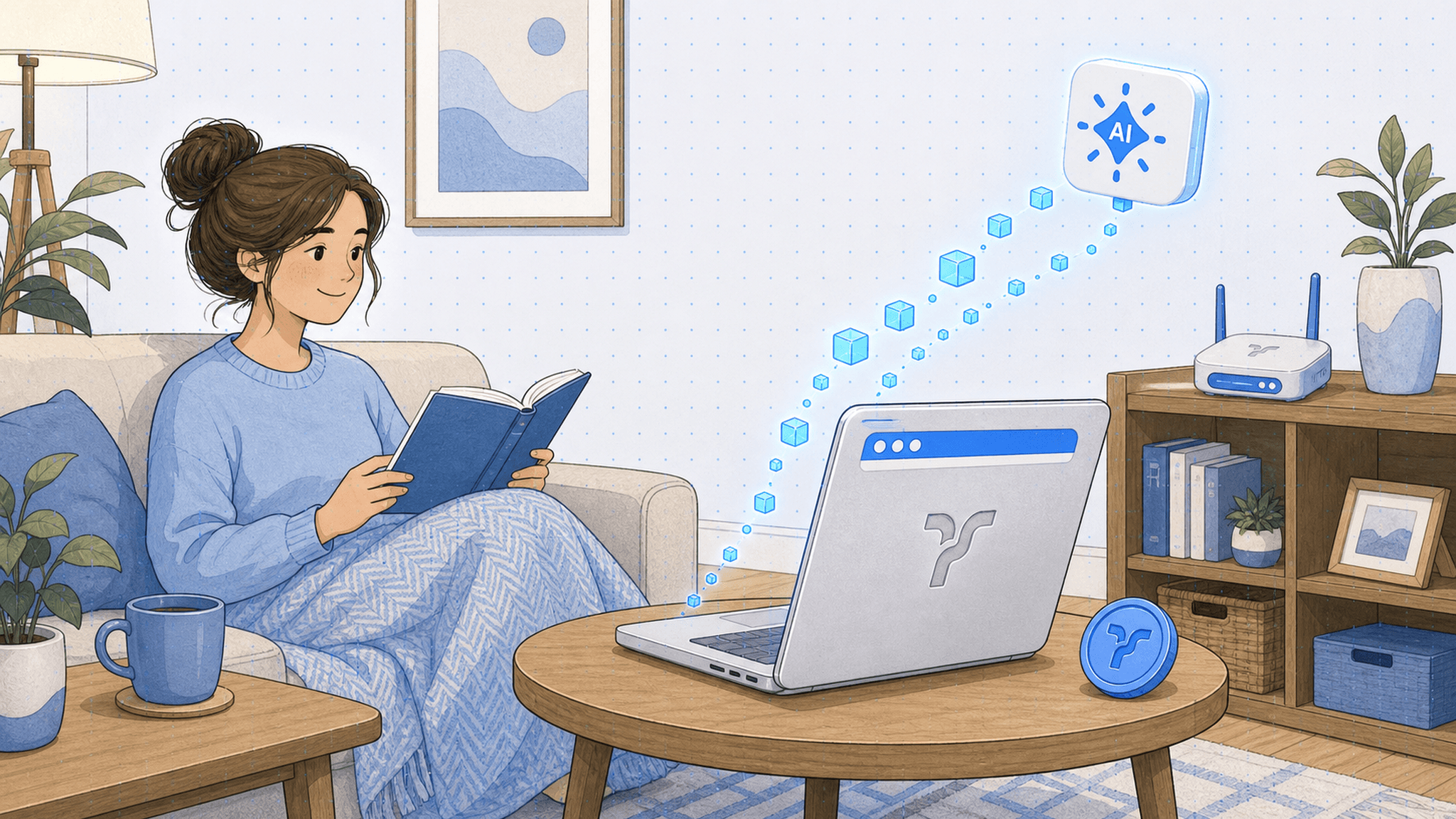 A person earning from an open tab at home